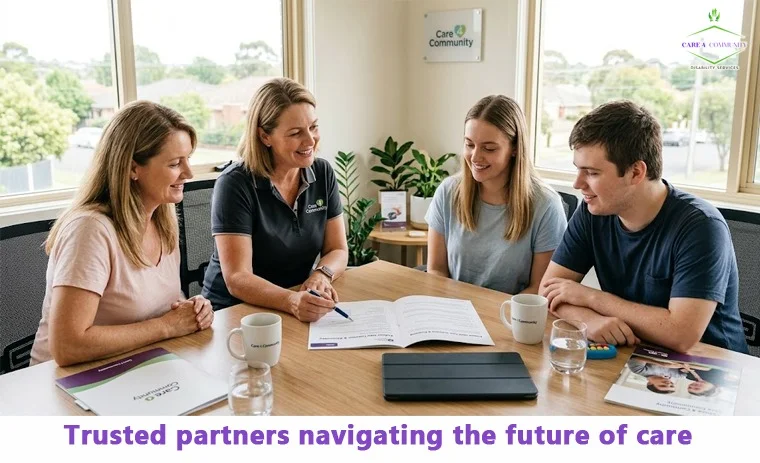 Care 4 Community staff helping a Melbourne family understand the future of NDIS disability care