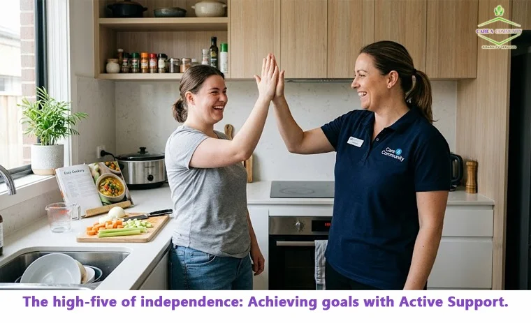Care 4 Community team helping a participant achieve positive NDIS outcomes in Victoria